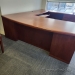 Executive U/C Suite Dark Walnut Desk w/ Bow Front and Storage